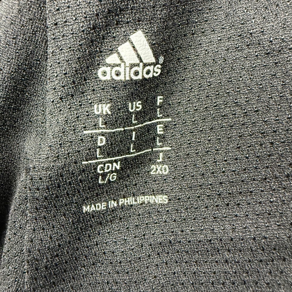 Adidas Pants Mens Large Black Track Pants Elastic Waist Mesh Lined 3 Stripe Run - Picture 2 of 9